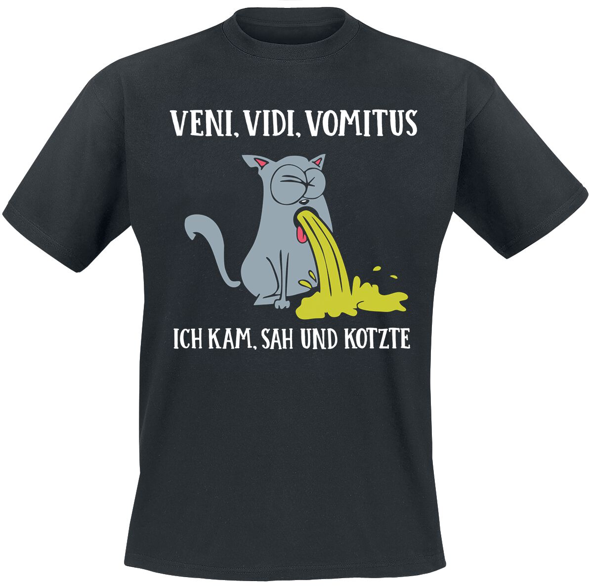 Tierisch Veni Vidi Vomitus T-Shirt schwarz