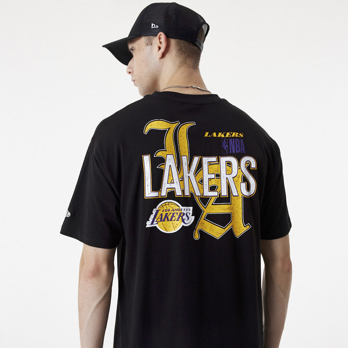 New Era - NBA T-Shirt - Los Angeles Lakers - S bis XXL - für Männer - Größe L - schwarz