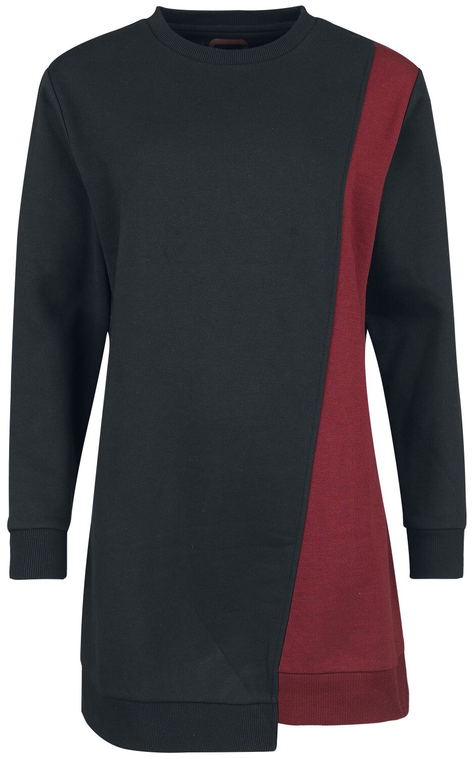 Kurzes Kleid für Damen  schwarz/dunkelrot Sweatshirt Dress with asymmetrical Cut von RED by EMP