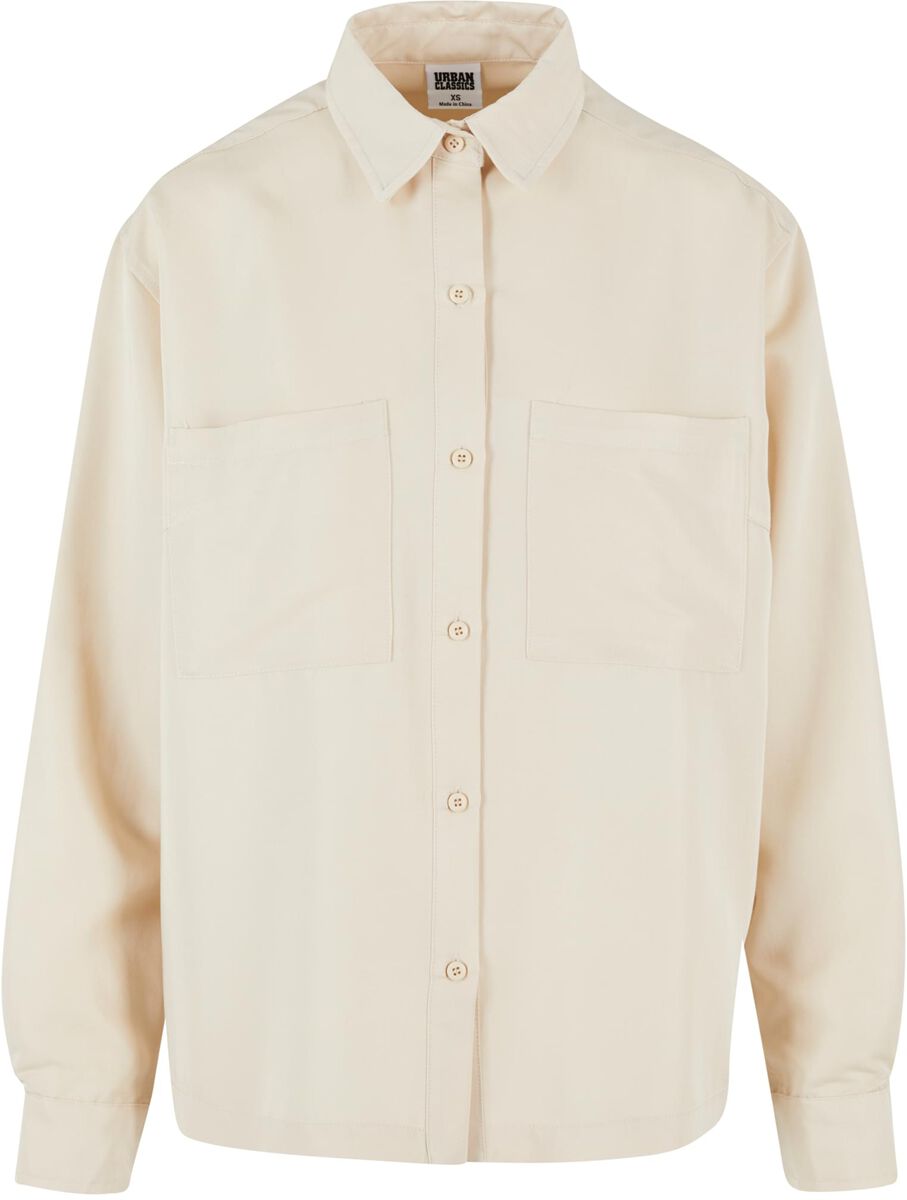 Urban Classics Langarmhemd - Ladies Oversized Twill Shirt - XS bis 3XL - für Damen - Größe XS - sand