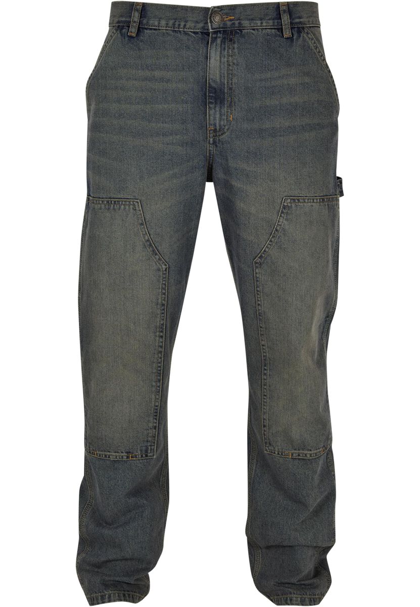 Urban Classics Jeans - Double Knee Jeans - W30L32 bis W38L34 - für Männer - Größe W30L32 - grau