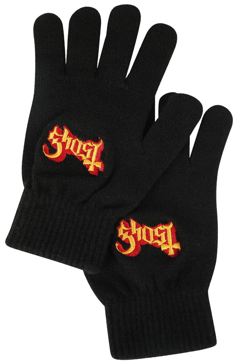 Ghost Fingerhandschuhe - Logo - schwarz  - EMP exklusives Merchandise!
