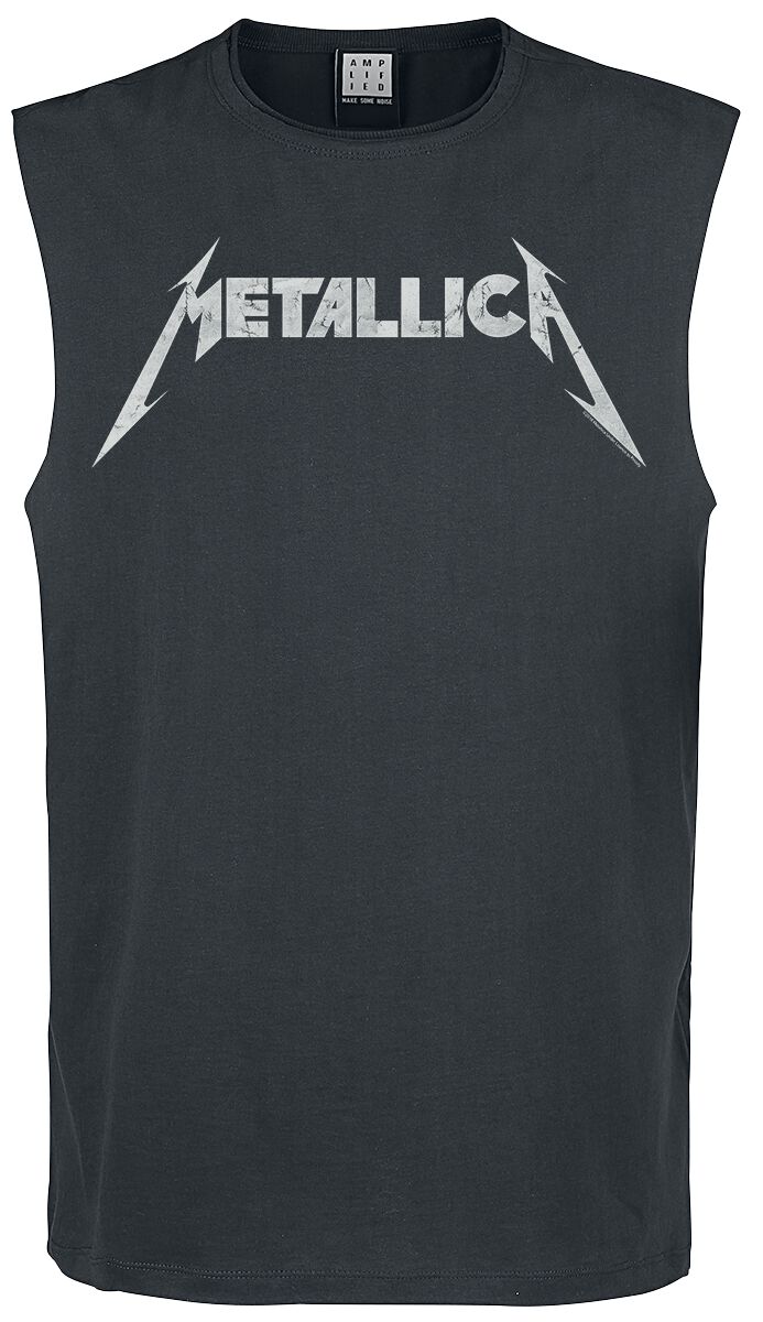Metallica Tank-Top - Amplified Collection - Logo - XXL - für Männer - Größe XXL - charcoal  - Lizenziertes Merchandise!