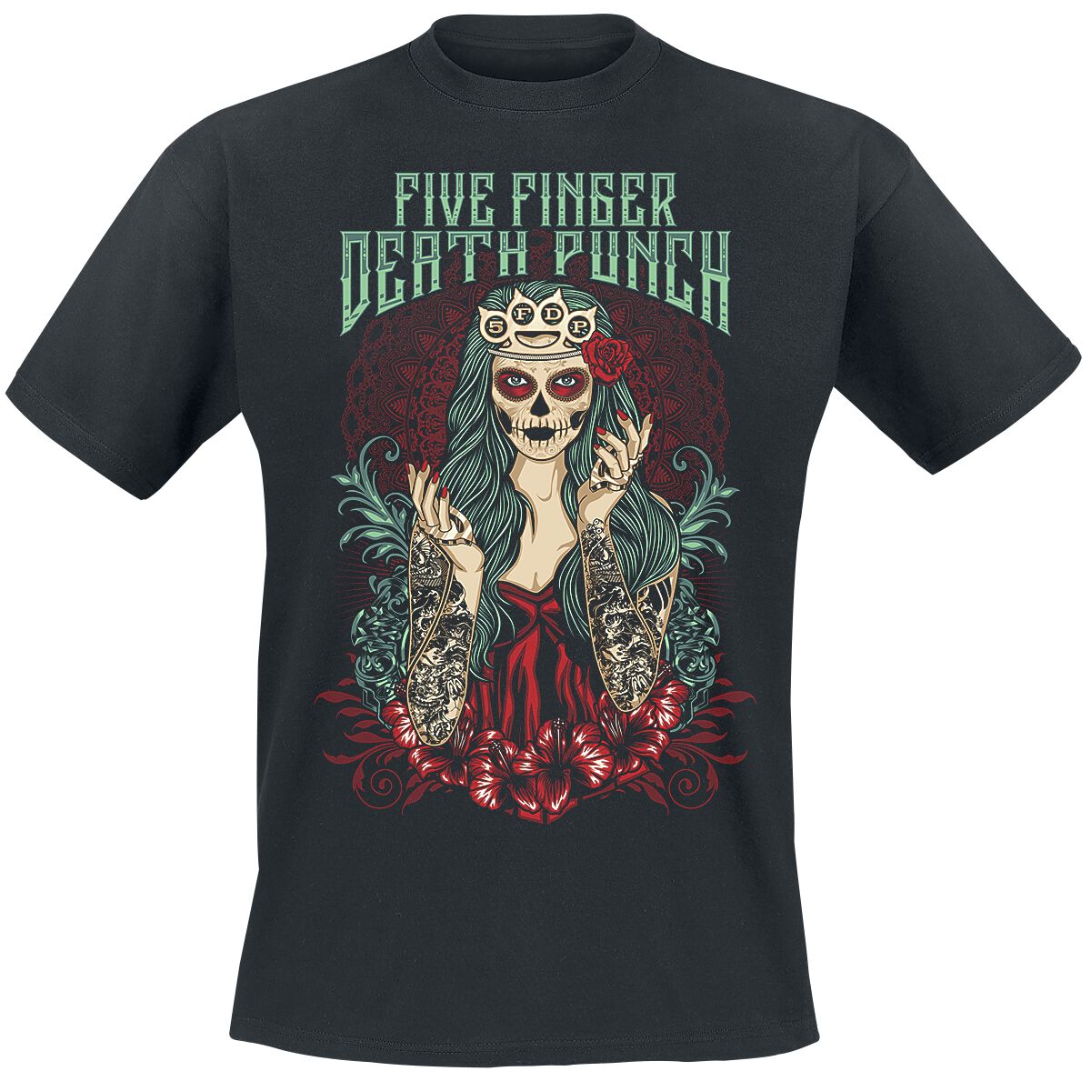 Image of T-Shirt di Five Finger Death Punch - Lady Muerta - M a 4XL - Uomo - nero
