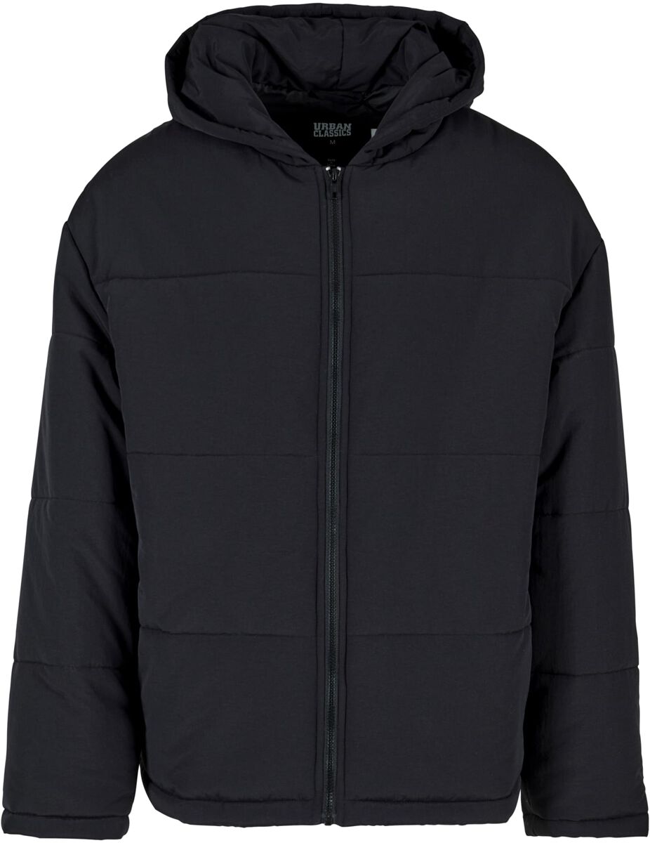 Urban Classics Winterjacke - Hooded Block Puffer Jacket - S bis 4XL - für Männer - Größe S - schwarz