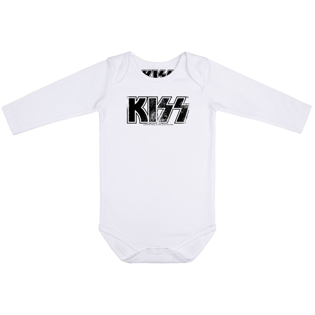 Kiss Body für Kleinkinder - Distressed Logo - für Mädchen & Jungen - weiß  - Lizenziertes Merchandise!