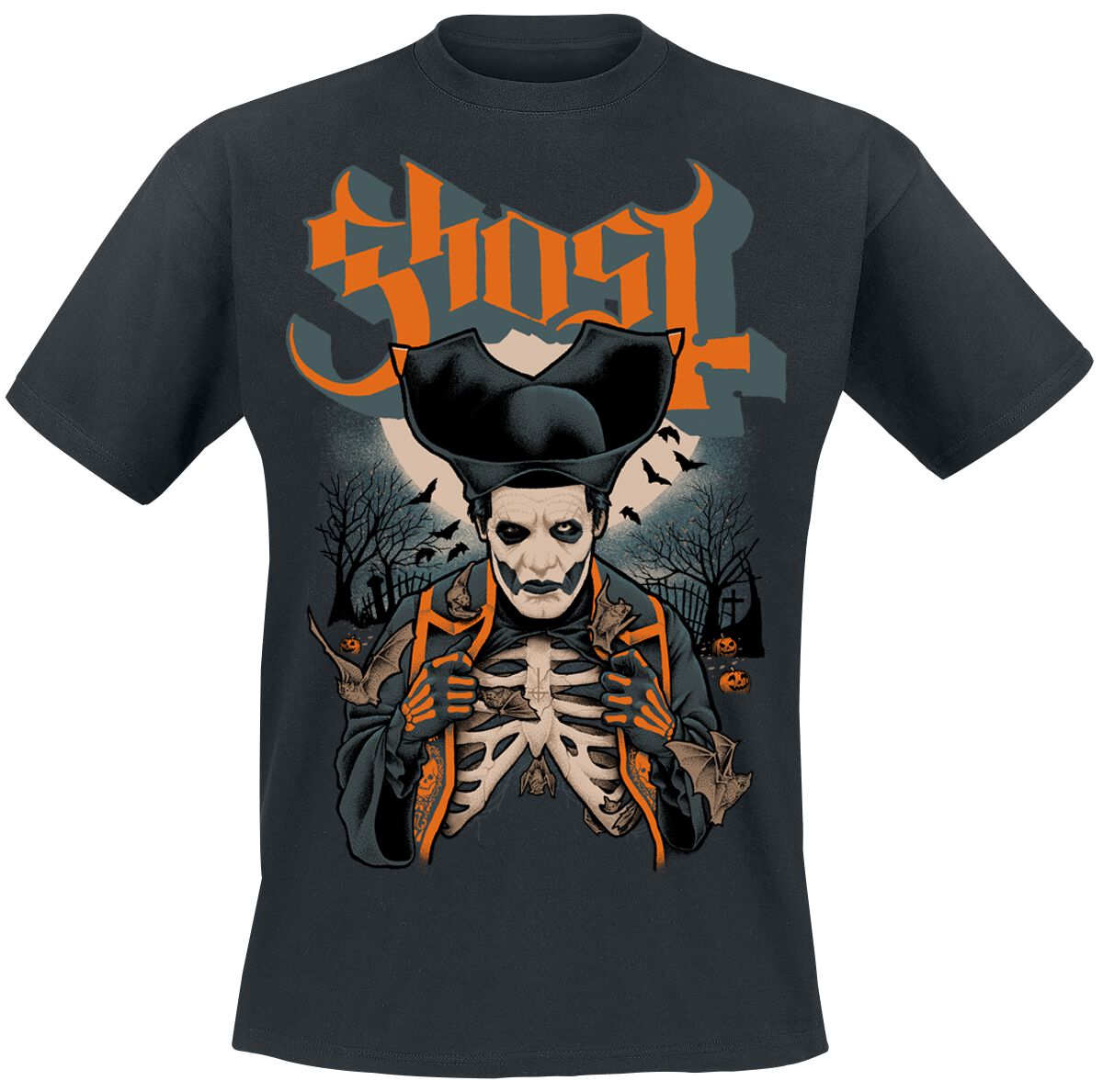Ghost T-Shirt - Ribs & Bats - S bis 4XL - für Männer - Größe 3XL - schwarz  - Lizenziertes Merchandise!