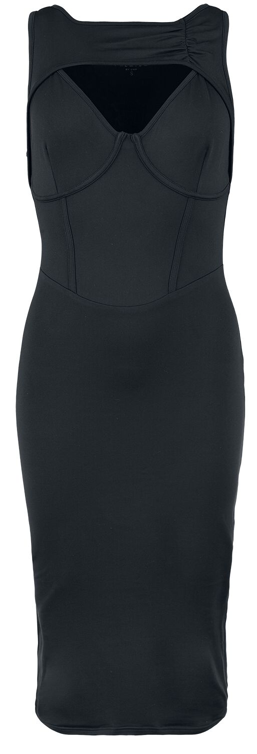 Black Premium by EMP Bodycon Dress with Double Neckline Mittellanges Kleid schwarz in XL