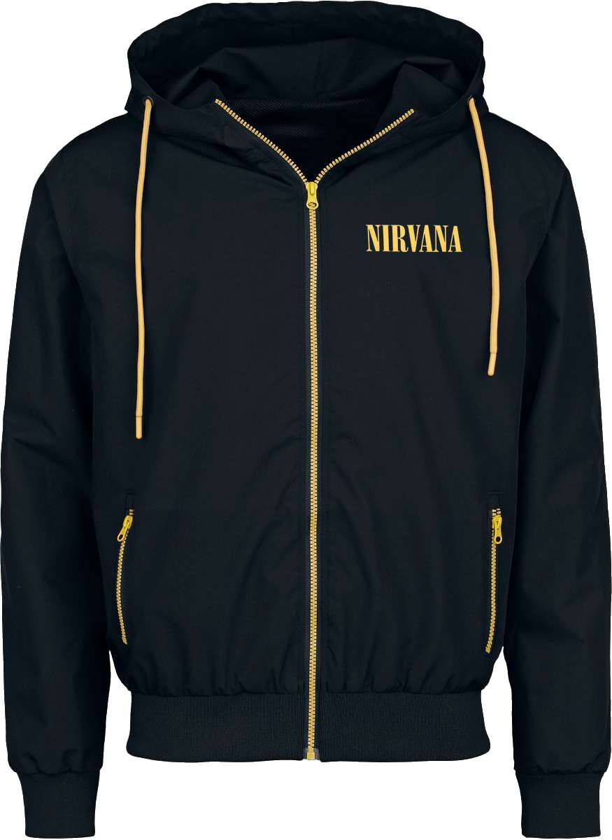 Nirvana Logo Windbreaker schwarz in XL