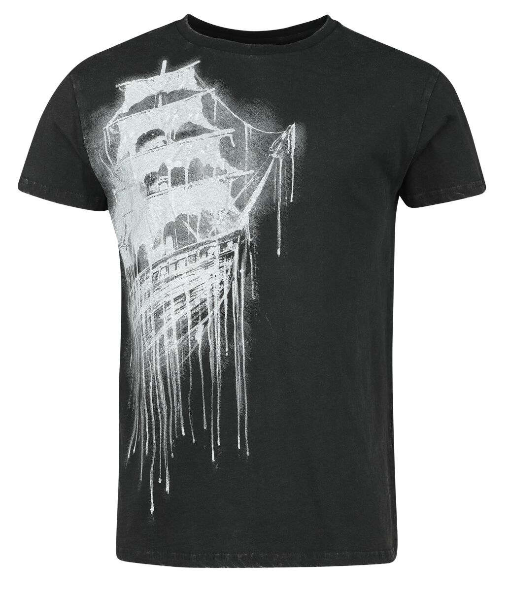Black Premium by EMP T-Shirt with Ghost Ship Print T-Shirt schwarz in XL