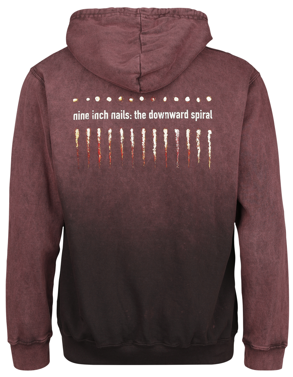 Nine Inch Nails Kapuzenpullover - Downward Spiral - S bis L - für Männer - Größe S - dunkelrot  - EMP exklusives Merchandise!