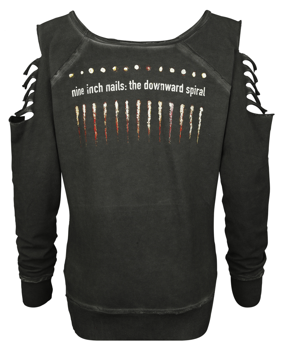 Nine Inch Nails Sweatshirt - Downward Spiral - S bis XL - für Damen - Größe XL - charcoal  - Lizenziertes Merchandise!