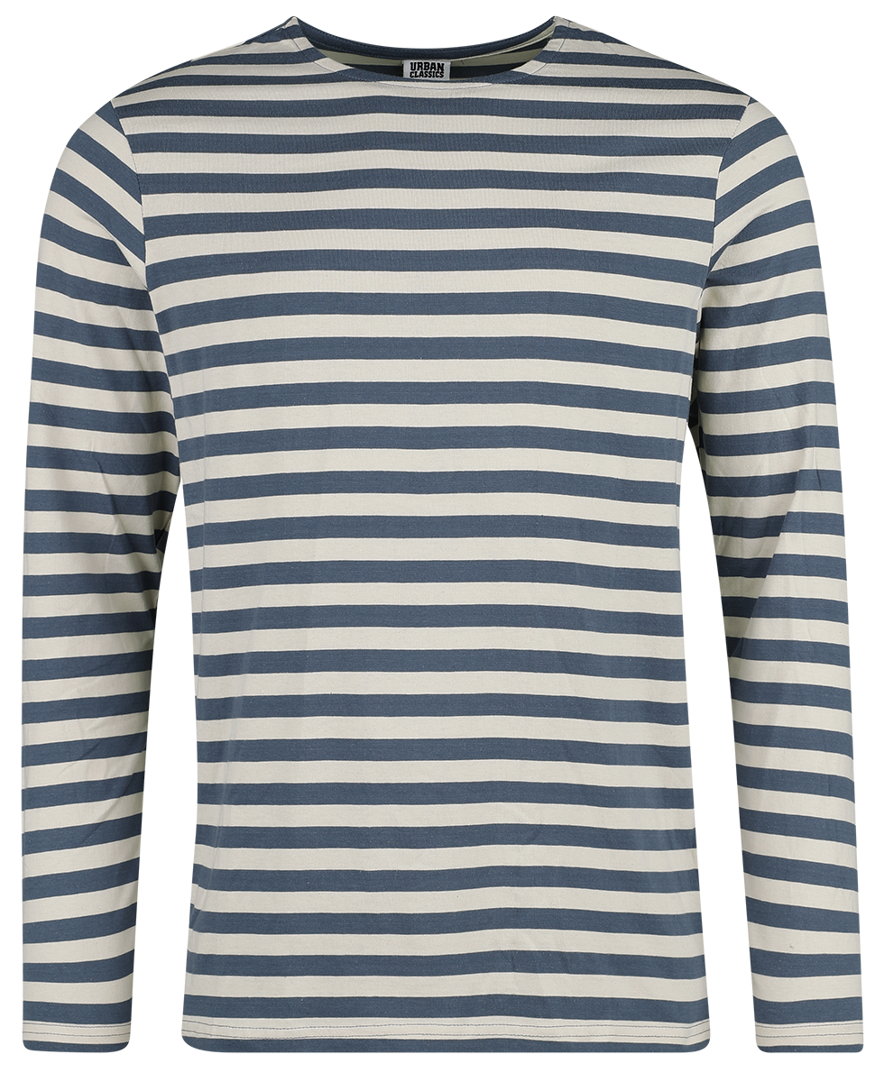 Urban Classics - Regular Stripe LS - Langarmshirt - blau| weiß