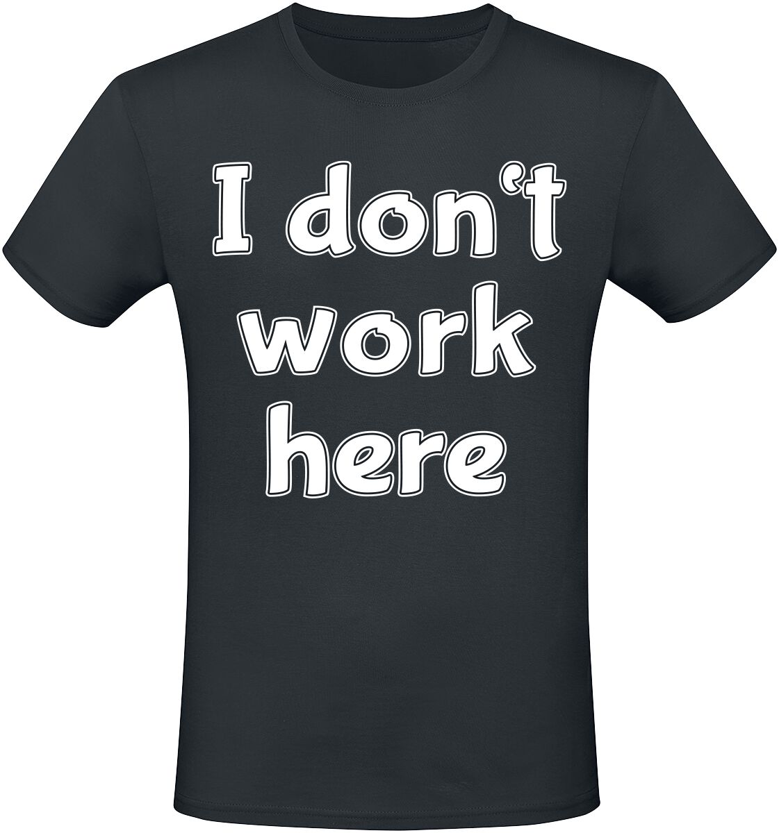 Sprüche T-Shirt - I Don`t Work Here - M - für Männer - Größe M - schwarz