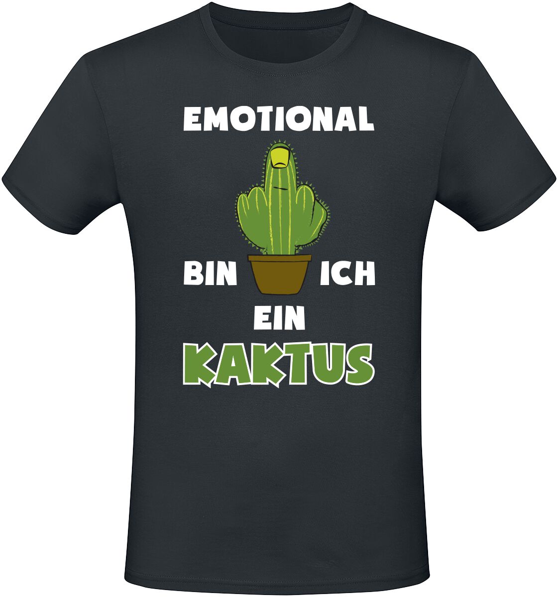 Sprüche T-Shirt - Emotional bin ich ein Kaktus - M bis 4XL - für Männer - Größe XXL - schwarz