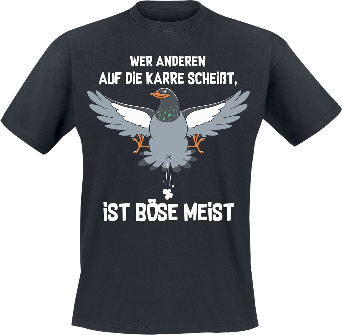 Tierisch T-Shirt – Wer anderen auf die Karre scheißt, ist böse meist – M bis XXL – für Männer – Größe XL – schwarz