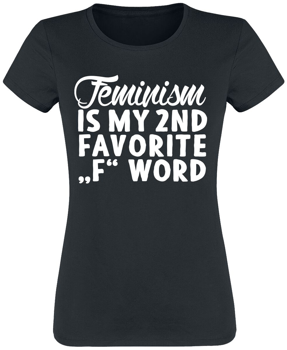 Sprüche T-Shirt - Feminism Is My 2nd Favorite F Word - S bis 3XL - für Damen - Größe M - schwarz