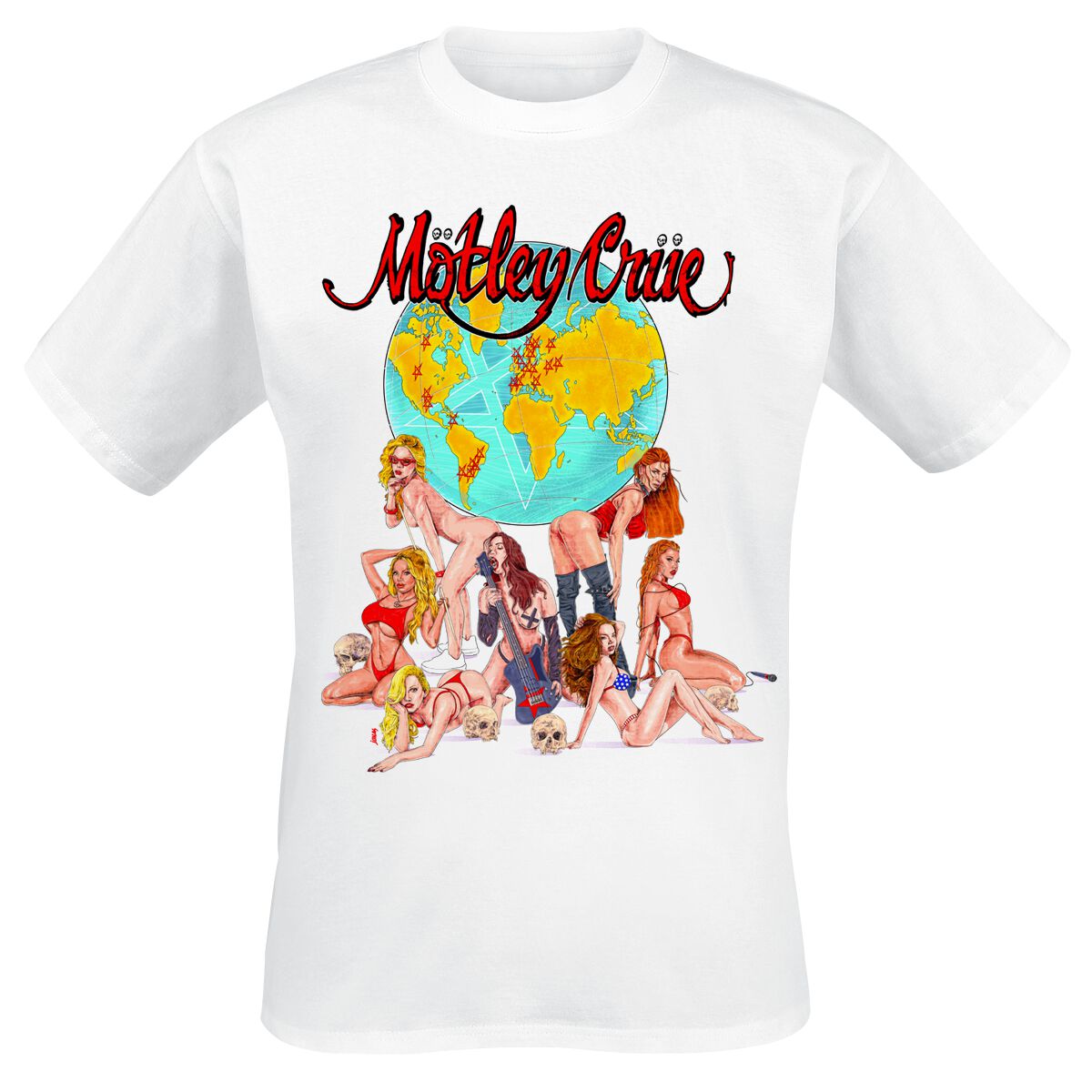 Mötley Crüe T-Shirt - Europe - S bis 4XL - für Männer - Größe XXL - weiß  - Lizenziertes Merchandise!