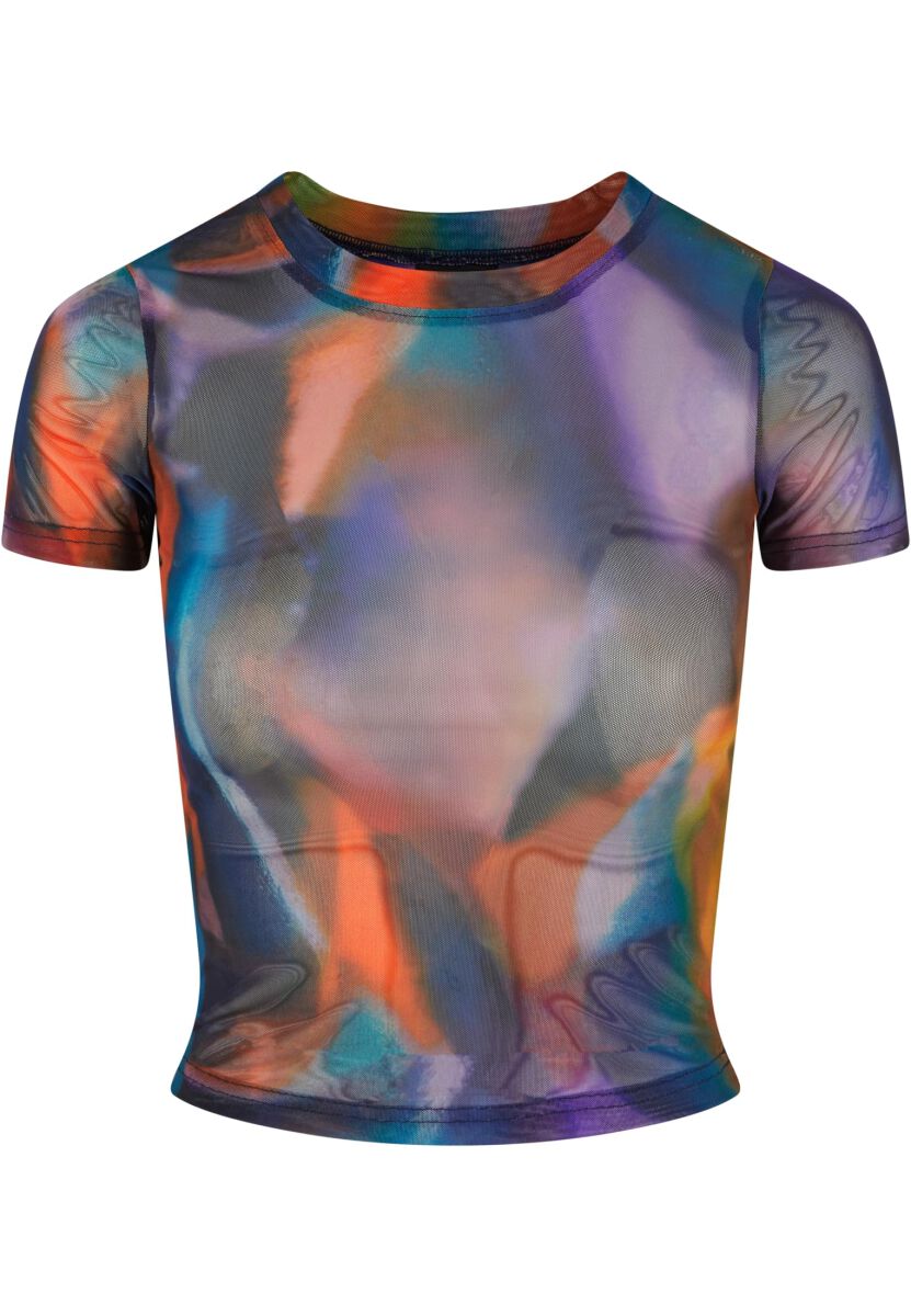 Urban Classics Ladies AOP Mesh Tee T-Shirt multicolor in XS