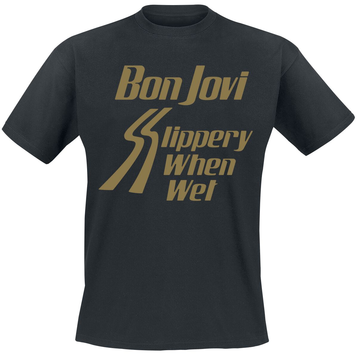 Bon Jovi T-Shirt - Slippery When Wet - S bis 3XL - für Männer - Größe S - schwarz  - Lizenziertes Merchandise!
