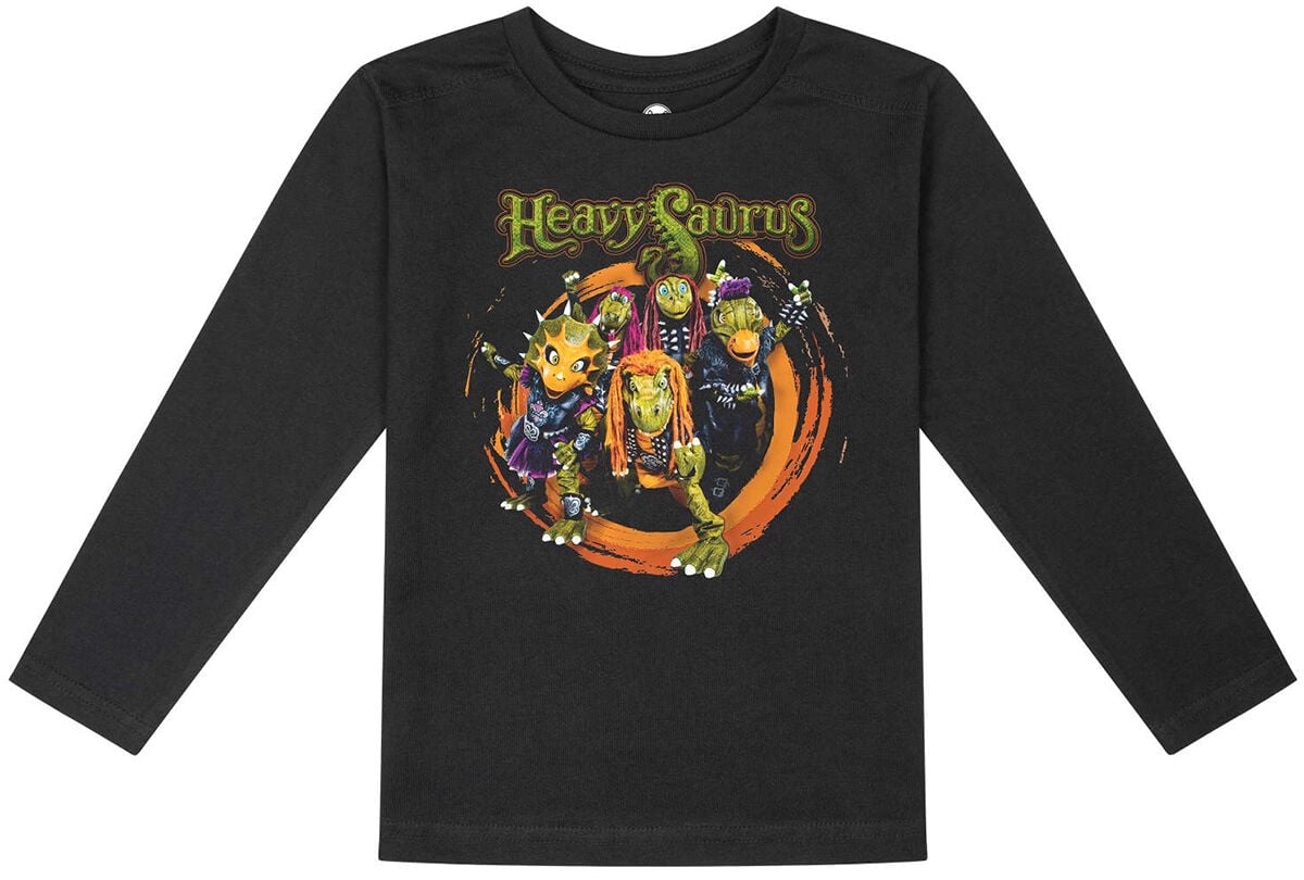 Heavysaurus Langarmshirt – Metal-Kids – Rock ’n Rarr – 92 bis 164 – für Mädchen & Jungen – Größe 164 – schwarz  – Lizenziertes Merchandise!