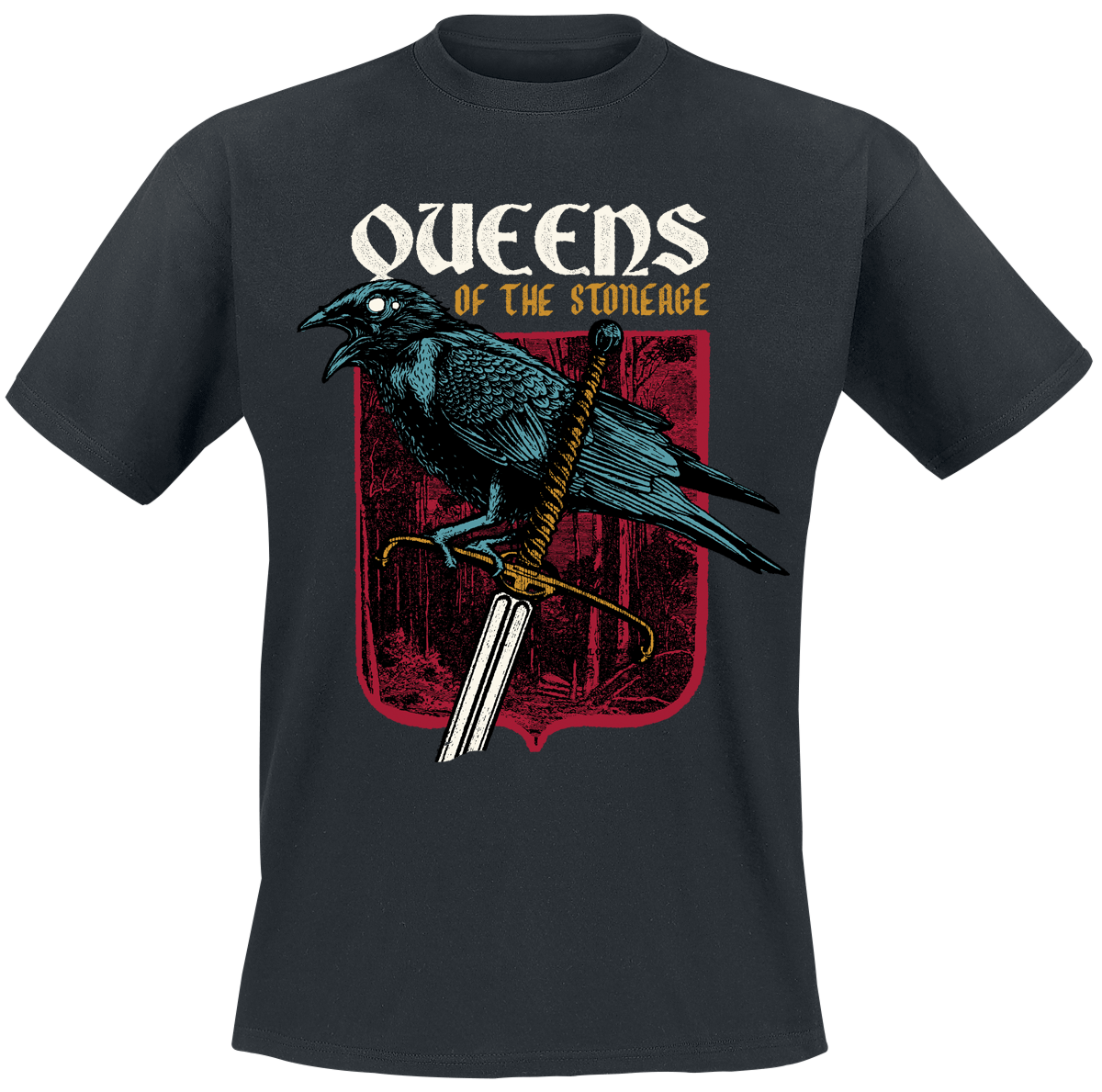 Queens Of The Stone Age Sword Crow - T-shirt - Herrer